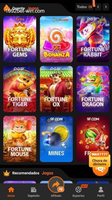 Aplicativo móvel 1992BET para iOS e Android